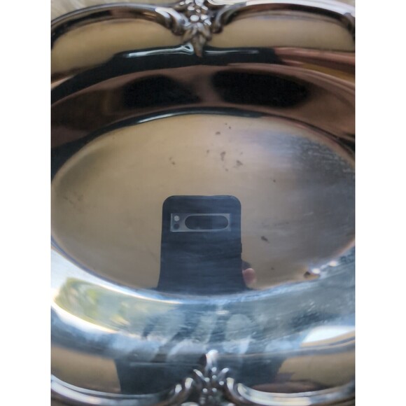 INTERNATIONAL SILVER COMPANY HAND KRAFTED 13" X 8" Silver Oval Platter - Picture 5 of 7